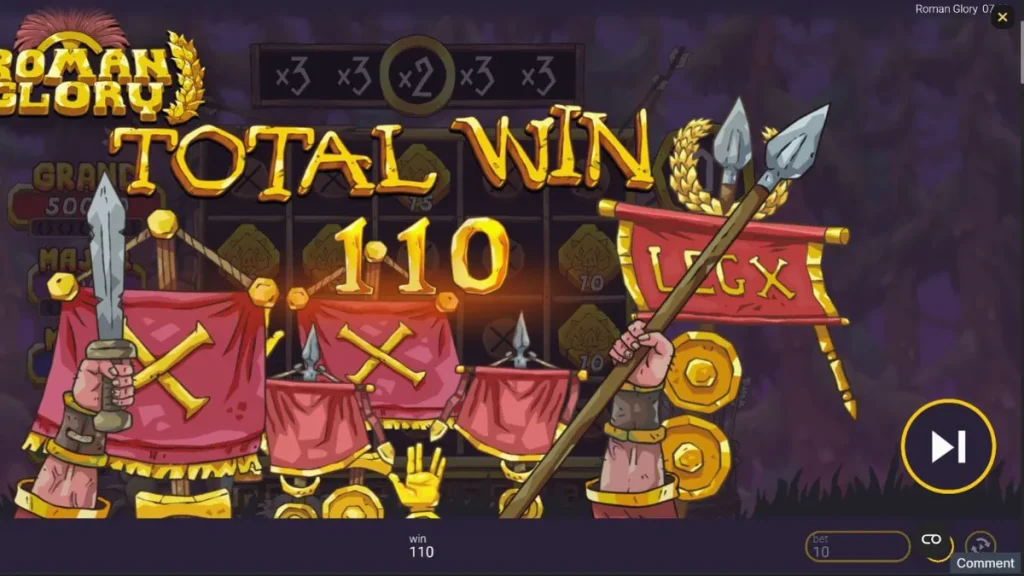 Tampilan visual slot Roman Glory dengan tema gladiator dan hutan